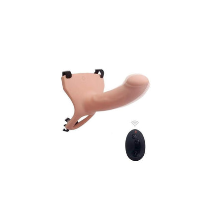 6.7  Remote 10 Vibrating Hollow Strap-On Dildo