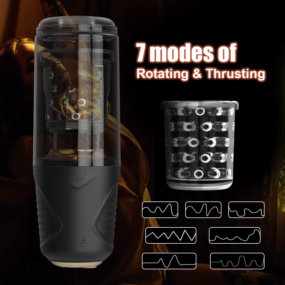 Automatic Thrusting Rotating Male Masturbator Cup With Sucker