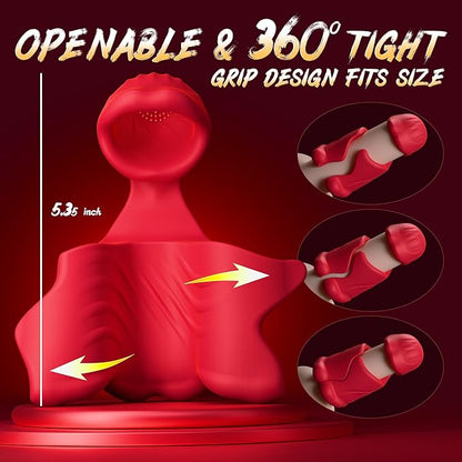 Sexoralab™Dual Lip Grip Trainer Men Sex Toy with 9 Vibration Modes, 360° Full-Surround Blowjob Penis Vibrator