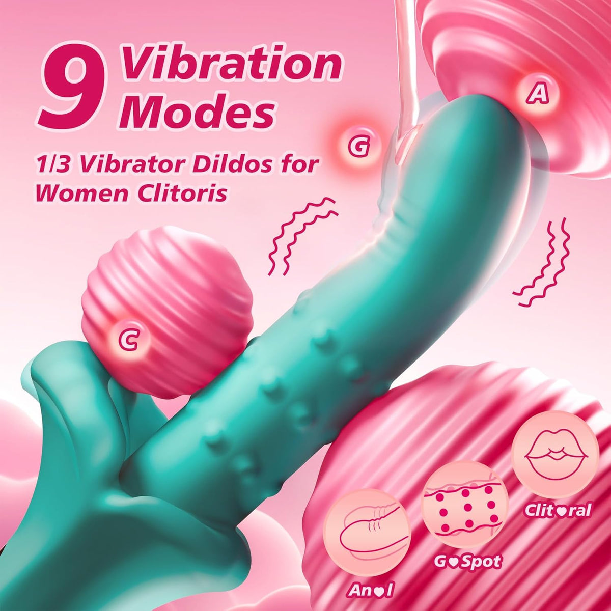 Sexoralab™ 9 Vibrating 9 Swing, Anal Clit Nipple Vibradores Rabbit Vibrators, Adult Sex Toys & Games, Rose Sex Toy Dildo LCD Display