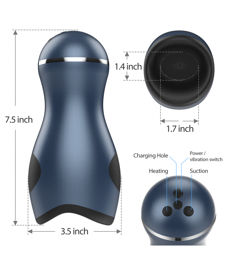 9 Vibrating 3 Sucking Heating Automatic Male Masturbation Cup