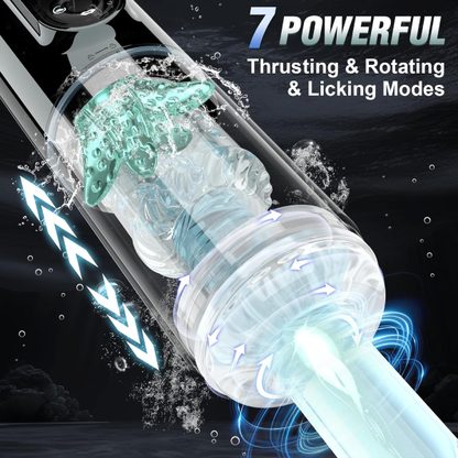 Innovative 7 Sucking & Vibrating & Thrusting & Rotating & Licking Automatic Male Masturbator