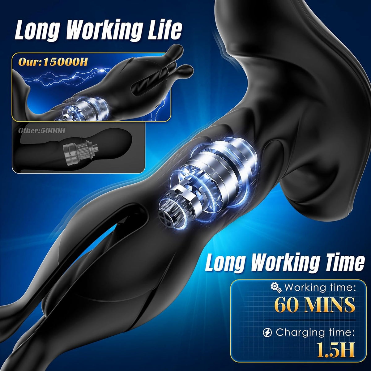 Buyging™ 9 Tension Shock Flapping & 9 Thrusting Vibrating Prostate Massager & Uterine Stimulator