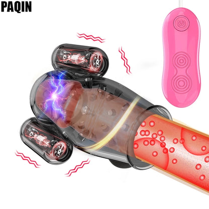 12 Speeds Penis Vibrator Penis Massager Trainer Glans Vibrator Men Sex Toys Enhancement Delay Lasting Erection Male Masturbation