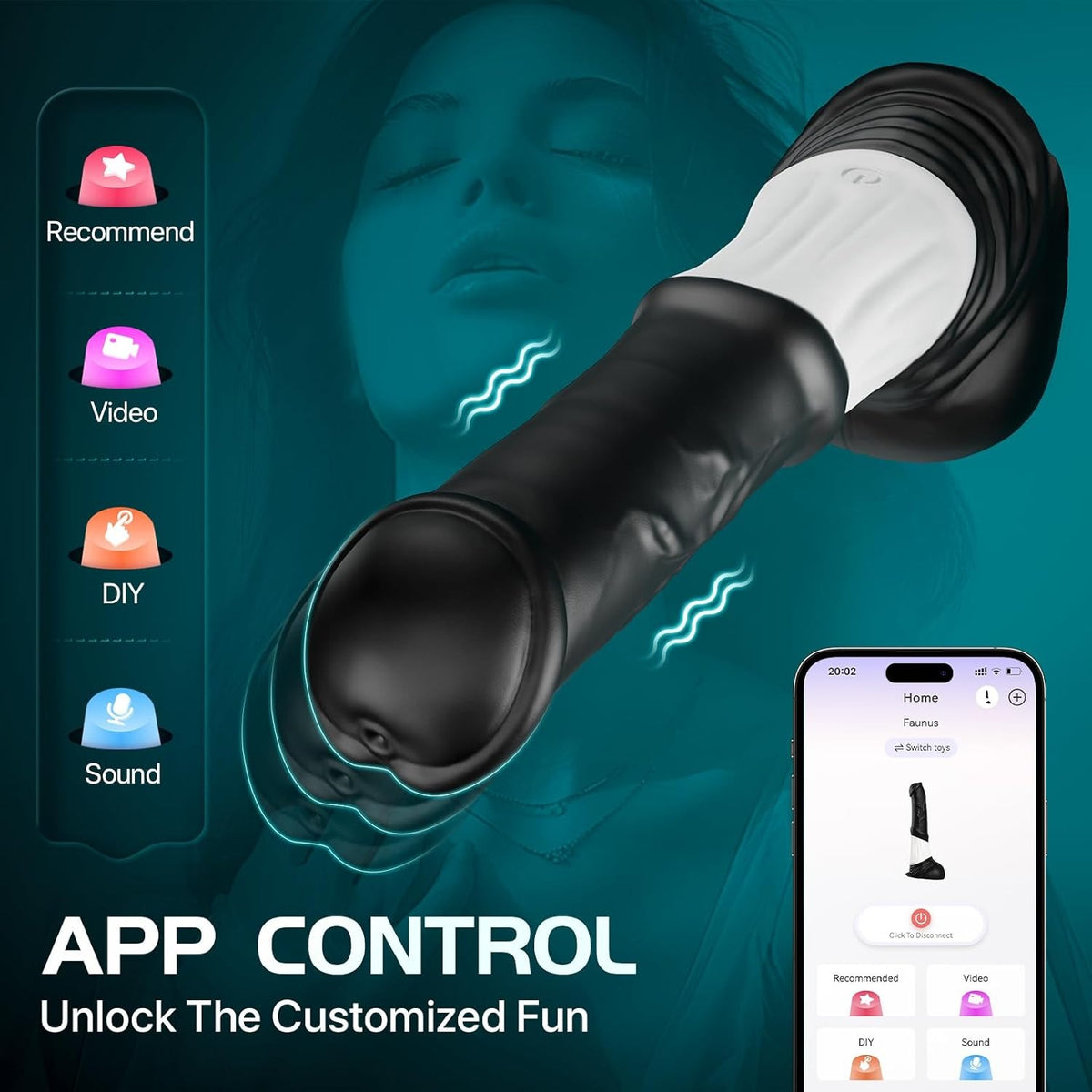 Buyging™ App & Remote Control Monster Big Dildo with 7 Thrusting & 7 Vibrating Modes 11.8Inch