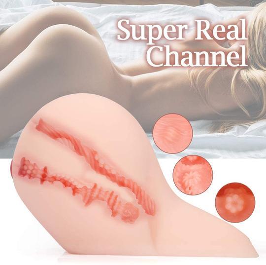 9.4'' Doggy Style Pussy Ass Male Realistic Masturbator With Lifelike Labia-Nude