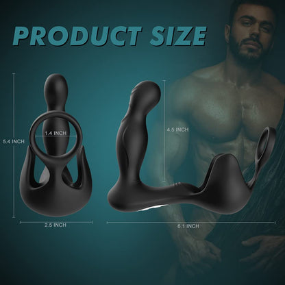 9 Vibration 3 Wiggle Motion Dual Motors Prostate Massager