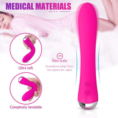 Pink Silicone Vibrator with Automatic Heating