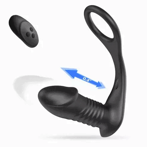 10 Vibrating 3 Thrusting Remote Control Anal Vibrator