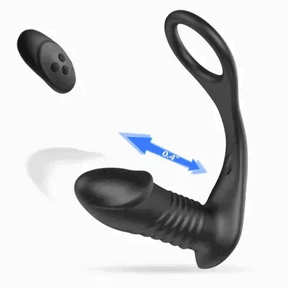 10 Vibrating 3 Thrusting Remote Control Anal Vibrator