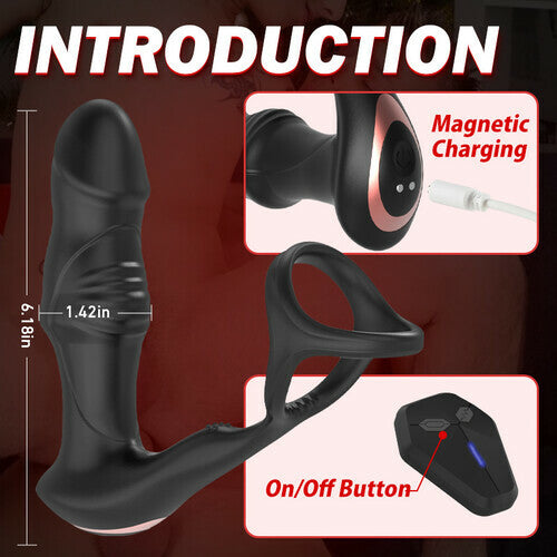 Buyging™ 9 Wiggling Swaying Vibrating Prostate Massager with Big Glans