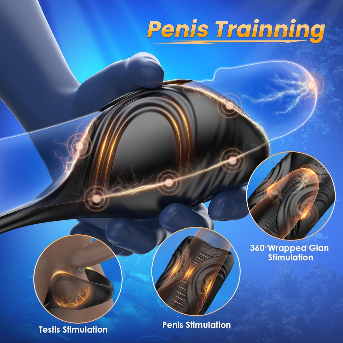 Manta 9+9 Prostate Massager + Penis Masturbator, Multifunctional Male Masturbation Couple Interactive Sex Toys