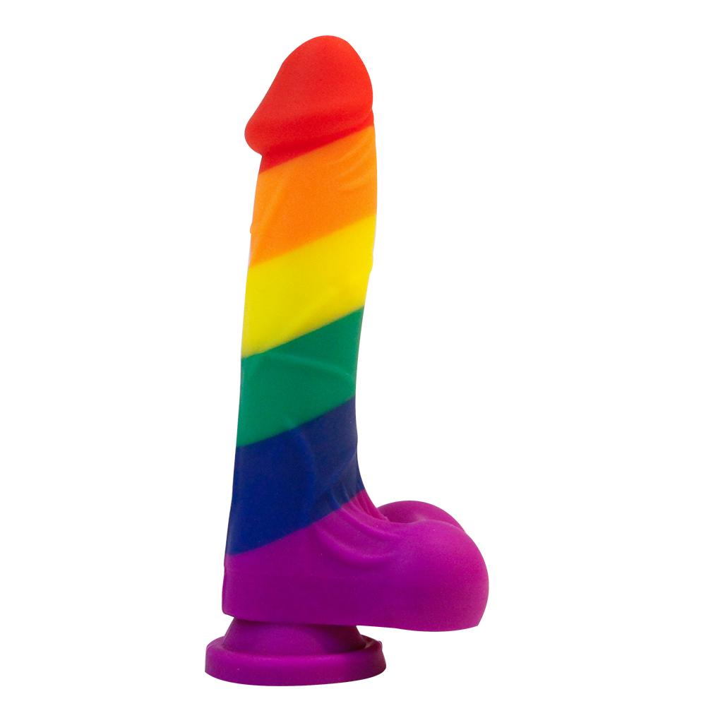 7.8 Inch Rainbow Realistic Penis Dildo