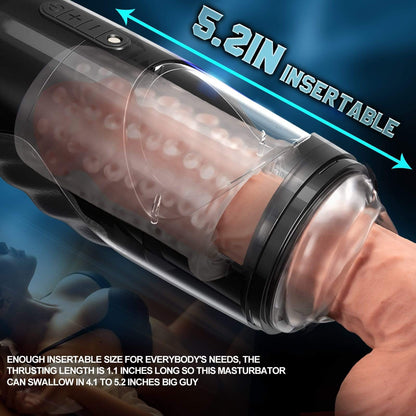 Telescoping Rotating 8 Modes Vision Window Masturbation Cup