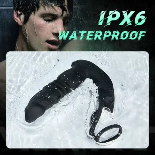 Buyging™ APP Control 9 Vibrating Thrusting Prostate Massager With Dual Cock Rings