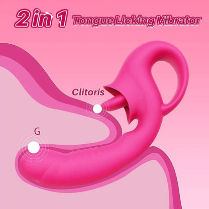 G-spot vibrator offers 10 licking and vibration patterns for women