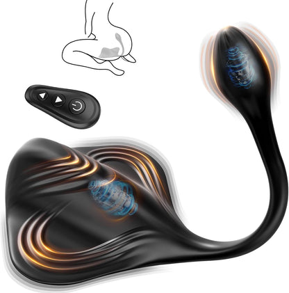Manta 9+9 Prostate Massager + Penis Masturbator, Multifunctional Male Masturbation Couple Interactive Sex Toys