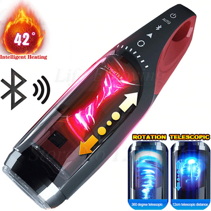Sexoralab New Bluetooth-controlled automatic retractable THE KING rotating male masturbator