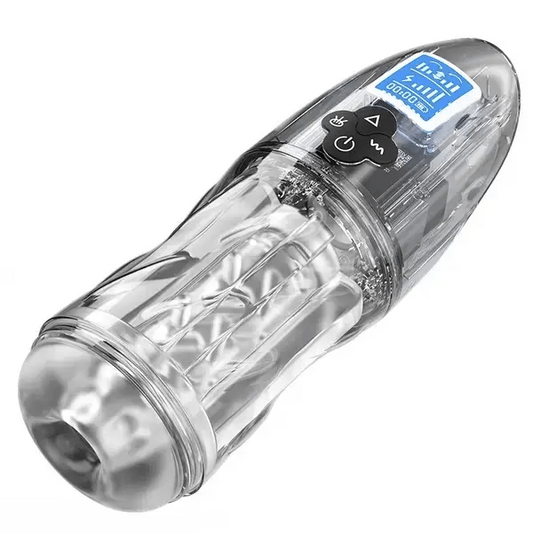 😍 2026 Hot-Selling New Masturbator 🚀 – 💋 Fully Transparent Vibrating, Sucking, and Moaning Male Masturbator 🎁