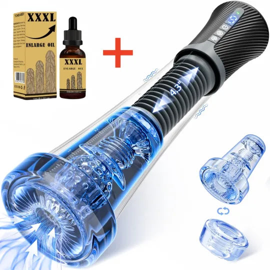 😍2025 Penis Enlargement Pump 💪 – 💥Triple stimulation with suction, vibration, and elasticity!💦