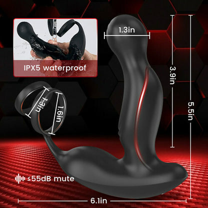 Buyging™ 3-IN-1 Prostate Massager With 11 Vibrations With Dual Cock Rings