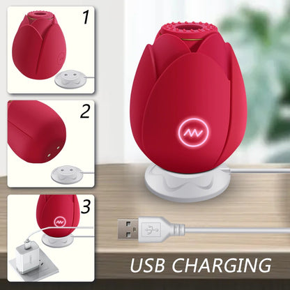 Rose Sucking Vibrator for Women Nipple Suck Clitors Stimulate Vagina Massager Waterproof Female Masturbator Sex Toys for Women