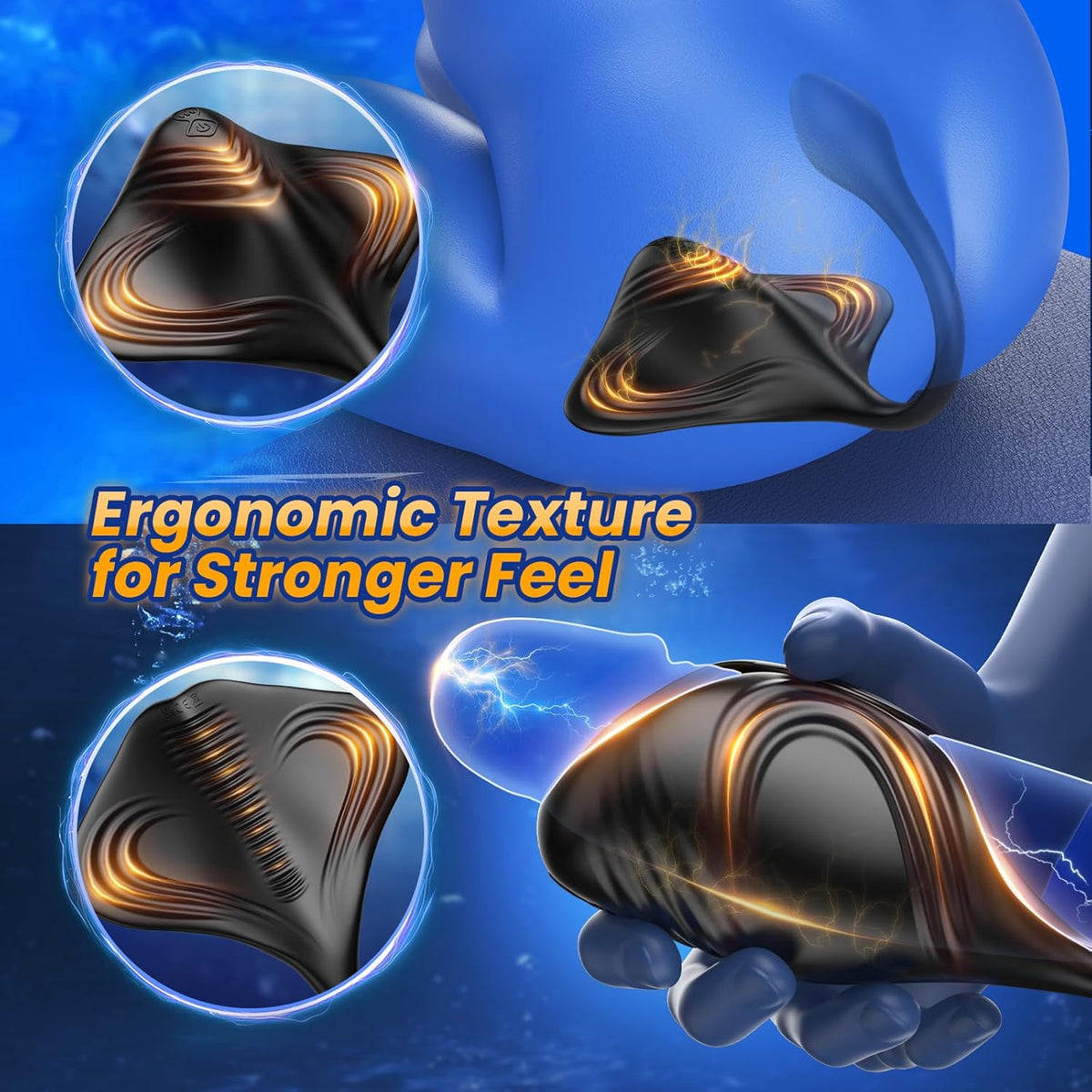 Manta 9+9 Prostate Massager + Penis Masturbator, Multifunctional Male Masturbation Couple Interactive Sex Toys
