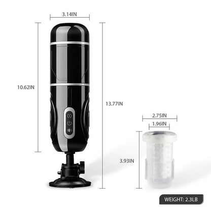 7 Telescoping 7 Spinning Effortless Fun Masturbation Cup with Suction Base