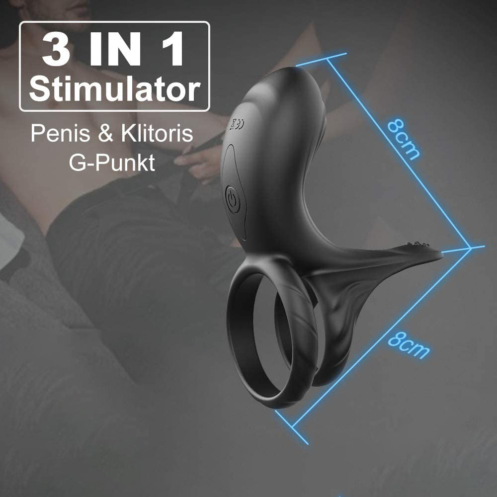 3-in-1 male vibrating penis ring 10 frequency vibrating sperm lock ring to prolong sexual time adult sex products