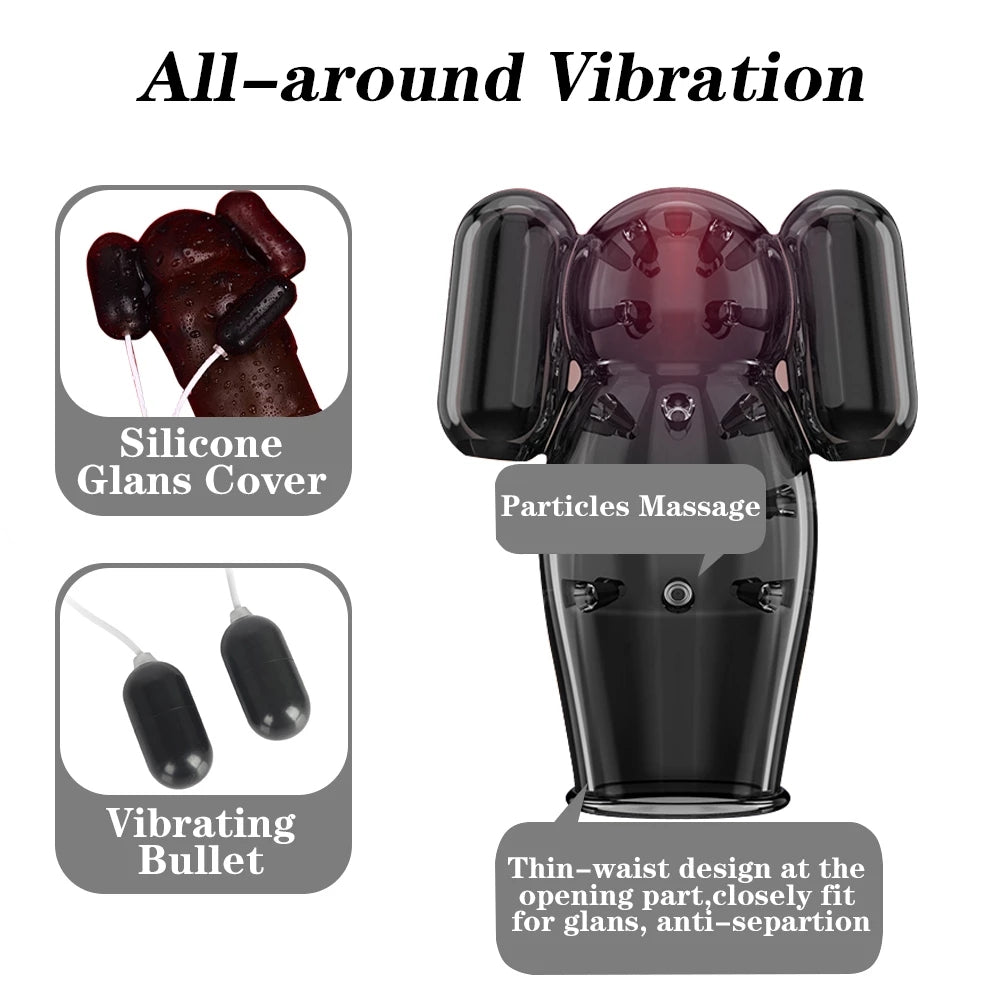 12 Speeds Penis Vibrator Penis Massager Trainer Glans Vibrator Men Sex Toys Enhancement Delay Lasting Erection Male Masturbation