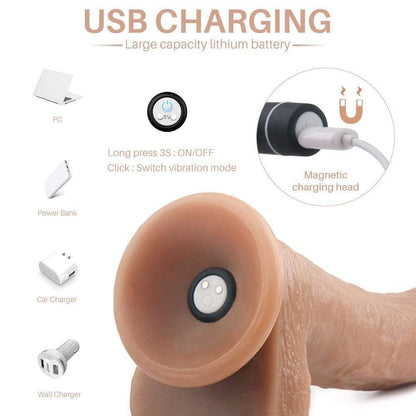 Realistic Vibrating Dildo with a Bullet