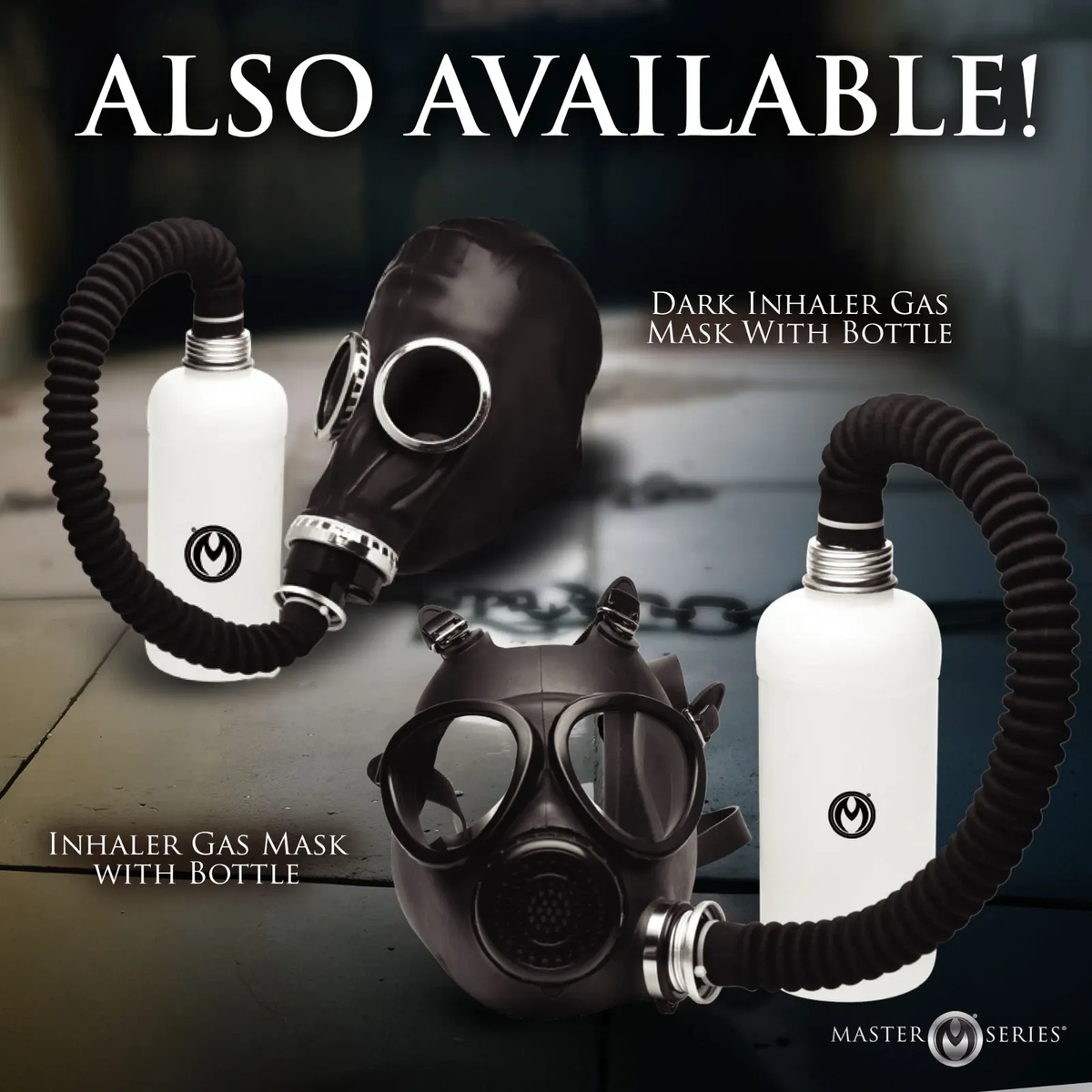 Dark Inhaler Gas Mask with Bottle Bondage Gear Fetish Restraint Sex Toy