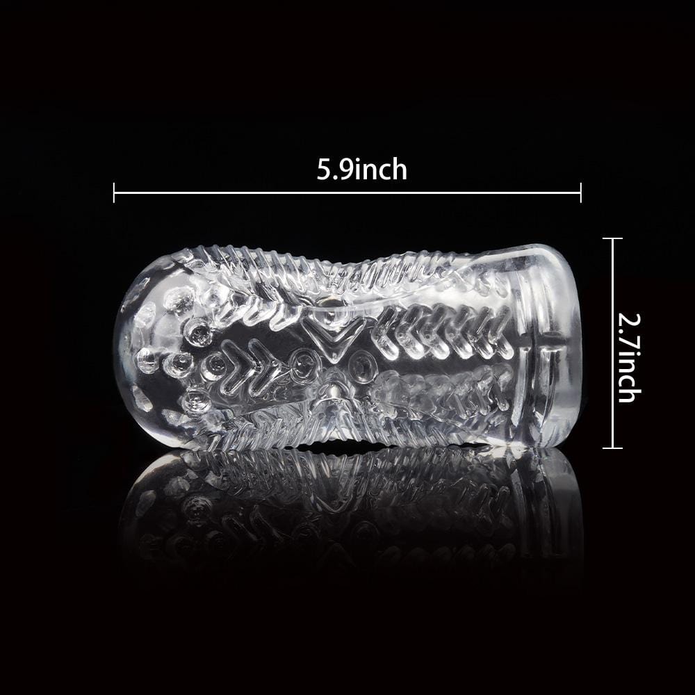 5.5” Clear Male Masturbator with Larger Accommodating Zone