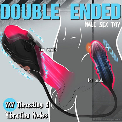 Buyging™ 7 Thrusting 7 Vibrating Glans Trainer for Intense Penis and Anal Stimulation