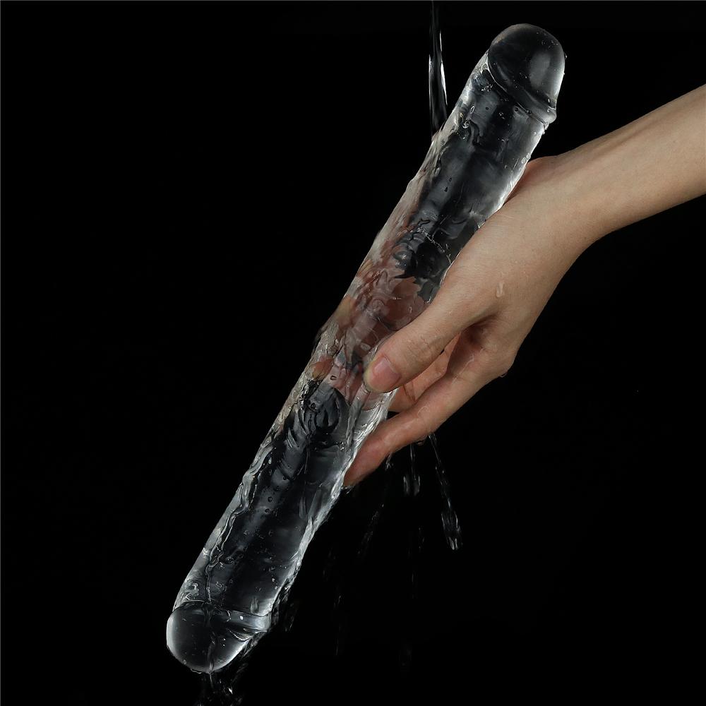 12 Inch Transparent Big Double Head Dildo