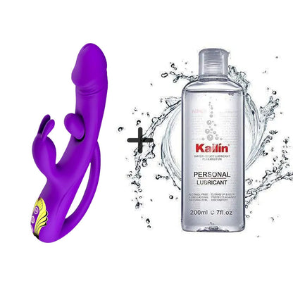 Newest 3-in-1 Rabbit G-spot Vibrator with 10 Flapping Vibrating & 7 Licking Sucking Modes