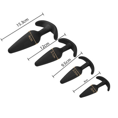 Buyging™ Anal Training Silicone Conical Anal Plugs Set (4 Pieces)