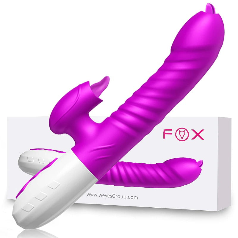 Double Tongue Vibrating dildo with Telescopic Rotating vibrators for woman Anal vaginal Clitoris Stimulator Adult suck sex toys